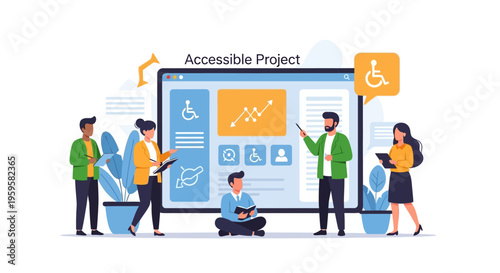 Accessible project team working on inclusive design solutions