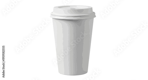 Blank white paper cup for coffee or other drinks with a lid