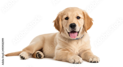 Adorable Golden Retriever Puppy Posing For A Photo With A Happy Expression