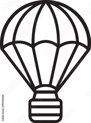 A minimalist line art illustration of a hot air balloon against a background, perfect for a concept of adventure and exploration.