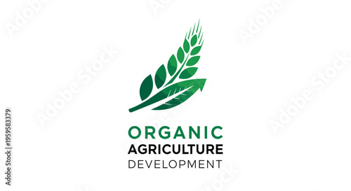 Sustainable Farming Practices with Wheat and Green Leaves