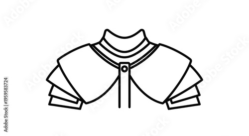 Traditional Korean Hanbok Shoulder Piece Illustration