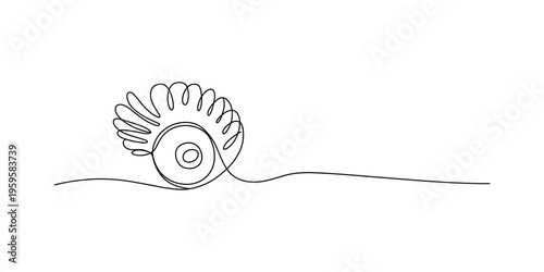 Continuous one line drawing of an eye with long lashes on a white background minimalist art.