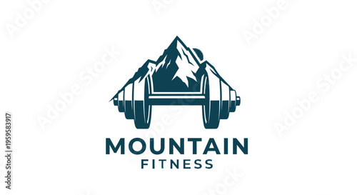 Mountain Fitness Logo Design Template.