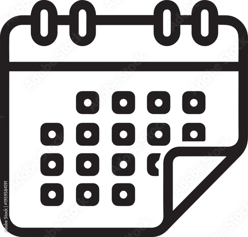 A simple yet elegant calendar icon, representing schedules and appointments.