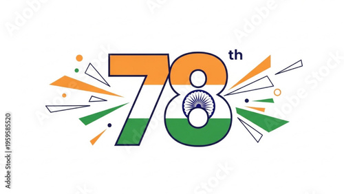 Celebrating 78th Anniversary with Vibrant Colors and Numbers in India
