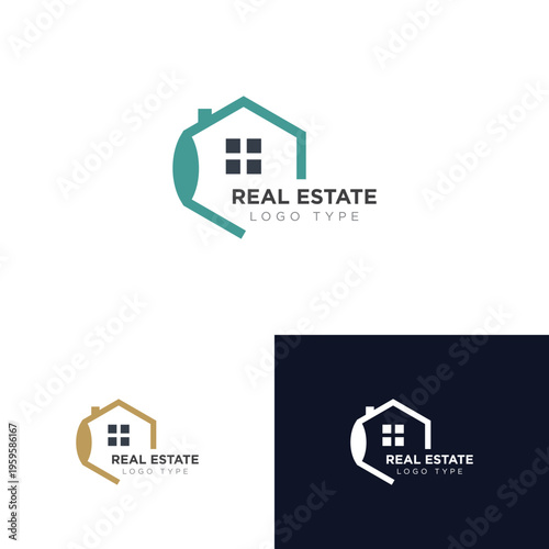 Modern Real Estate Logo Design Concept with House Icon