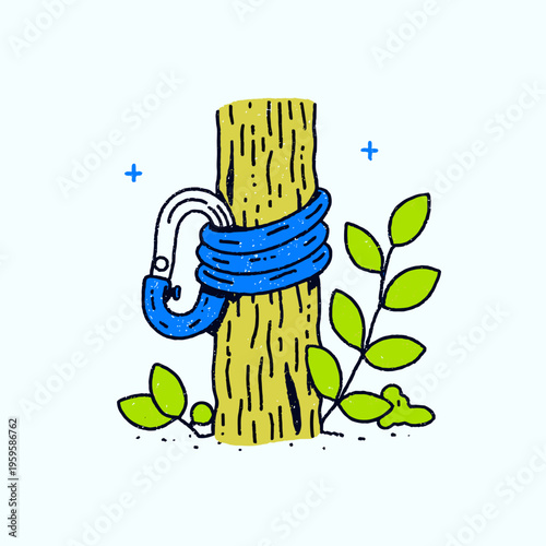 Close-Up of Hammock Tree Suspension Strap