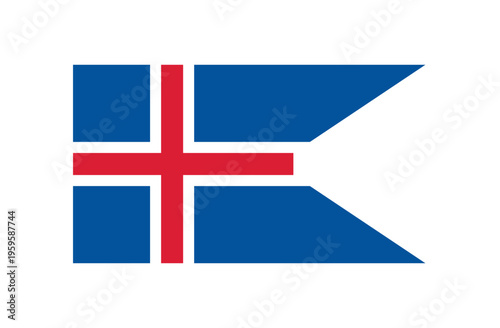 State and War flag of Iceland. Icelandic Naval ensign