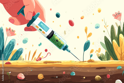 Digital Soil pH Meter in Organic Garden