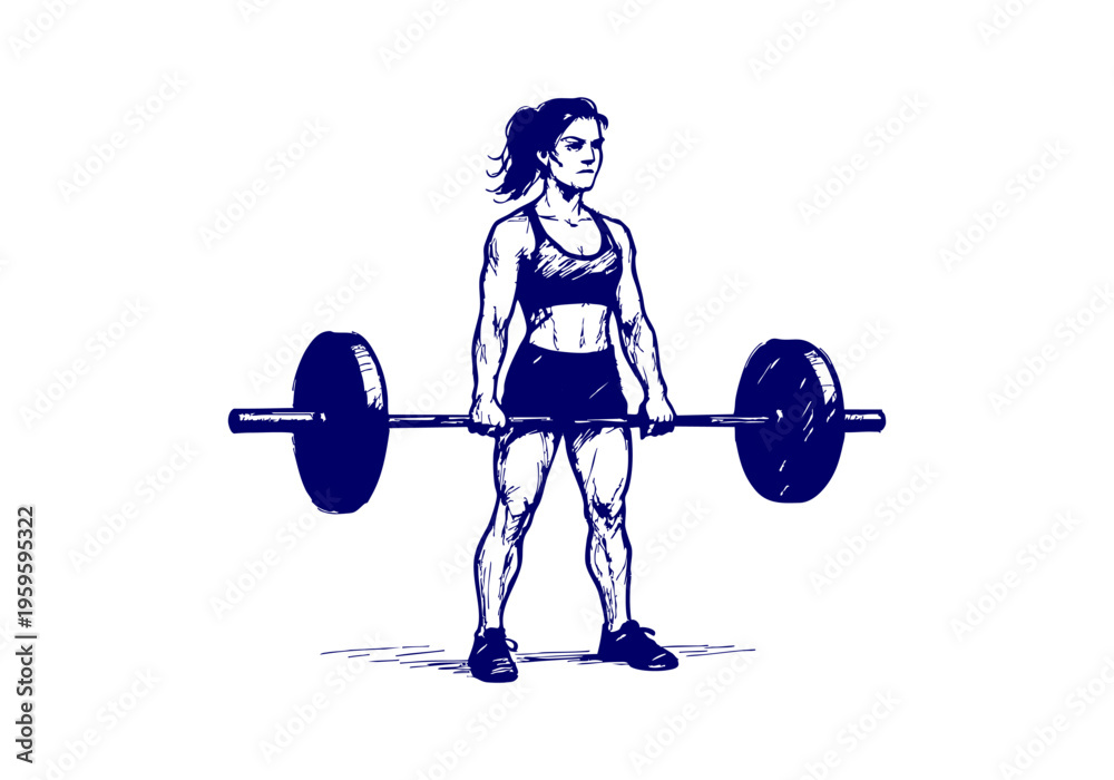 Fototapeta premium Crossfit hand drawn simple sketch vector illustration