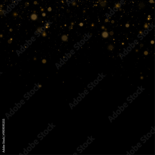 A rich texture of golden dust spreads unevenly across a black background. Highlights create depth and contrast. Perfect for abstract compositions.