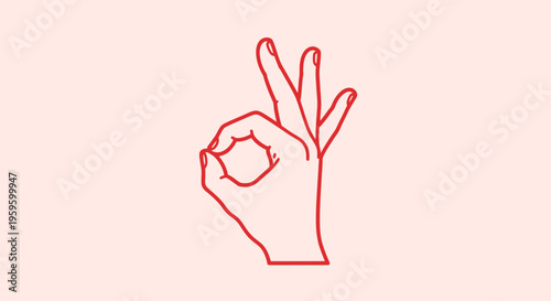 Hand Showing OK Gesture, Positive Affirmation Sign in Bright Studio