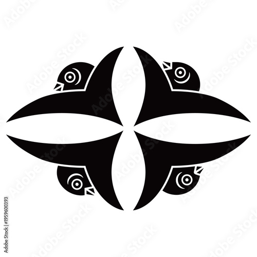 家紋です。尻合わせ四つ雁金といいます。