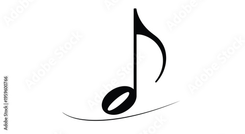 Slika na platnu A single black musical note icon centered on a plain white background