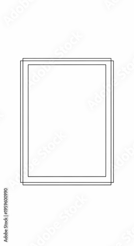 Minimalist Abstract Design with Three Overlapping Black Square Frames