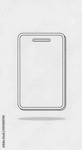 Simple Graphic Illustration of a Minimalist Cutting Board with a Handle
