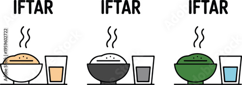 Professional desktop computer monitor icon set featuring digital display screen and workstation symbols in minimalist line art vector styles.