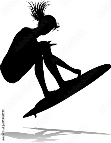 Surfer surfboard boarding f...