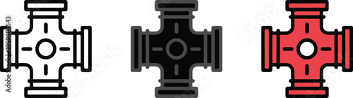 Professional Ramadan Iftar icon set featuring traditional evening meal bowls and water glass symbols in minimalist line art styles.