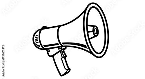 Megaphone bullhorn vector, loudspeaker for announcements and public address systems