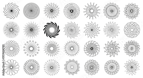 Intricate pattern of numerous unique black and white circular mandalas and geometric ornaments with complex details.