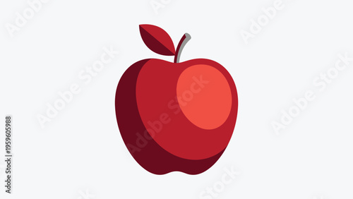 Red Apple Icon, Healthy Food Graphic, Fruit Symbol for Design