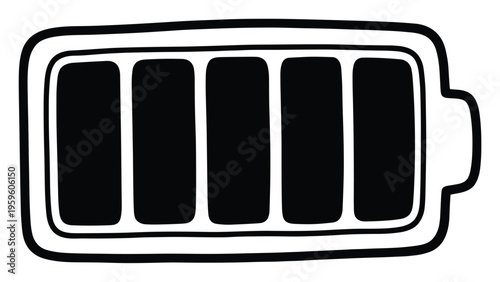 A clearly visible full battery icon graphic, ideal for indicating complete power status in mobile applications, website interfaces, or digital product information displays.