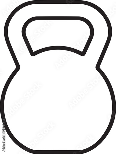 An Isolated Kettlebell Depicted in Clean Lines, Representing Strength, Fitness, and Training.