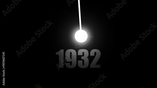 Pendulum Swings Over the Year 1932 swinging ball, Futuristic New Year Concept Symbolizing Innovation, Hope, Strategy and Forward Thinking Success