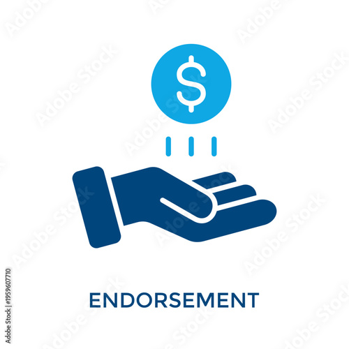 Endorsement Icon Dual Tone Style. Vector Illustration For Graphic Design