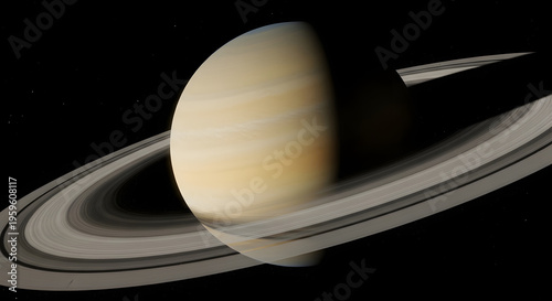 Saturn with Ring System Close-Up

