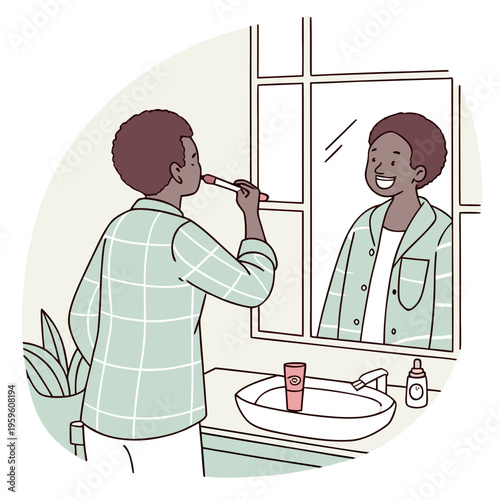 Brushing teeth in the morning 1