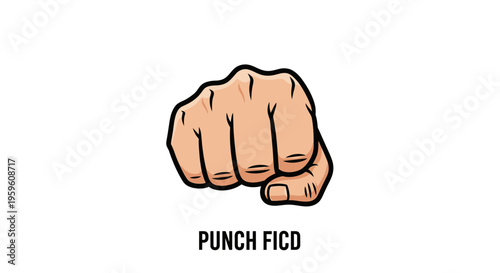 Close up of a hand making a fist for a forceful impact or strong gesture against a white background representing power and determination