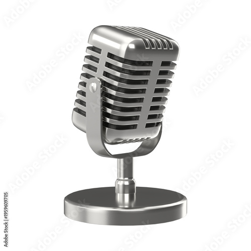 Professional Vintage Silver Microphone for Podcast and Broadcasting