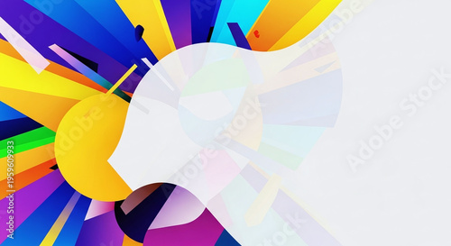 Vibrant Abstract Background with Dynamic Colorful Geometric Shapes and Modern Layered Design