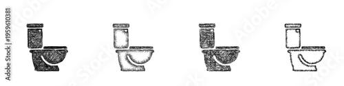 Sketch toilet icon design set
