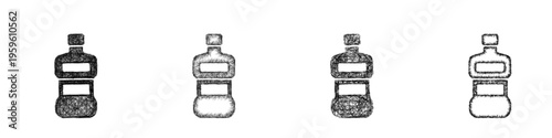 Sketch mouthwash icon design set