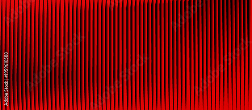 Vertical red line background with wave effect, optical illusion, sharp and contrasting colors, Illustration of red and black line pattern.