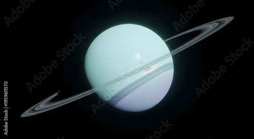 Uranus with Tilted Axis and Pale Blue Atmosphere
