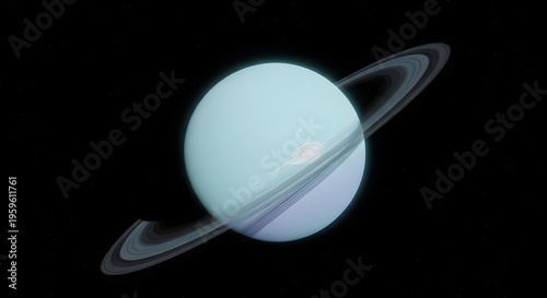 Uranus with Tilted Axis and Pale Blue Atmosphere
