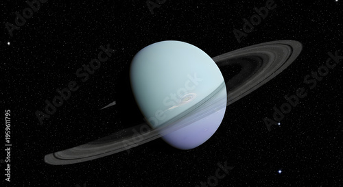 Uranus with Tilted Axis and Pale Blue Atmosphere

