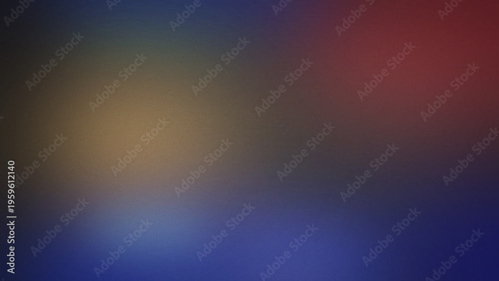 Fototapeta premium Grainy blurred gradient background with deep black blue and dark red tones featuring soft light transitions and a subtle noise texture overlay