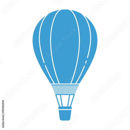 Blue Hot Air Balloon Illustration.