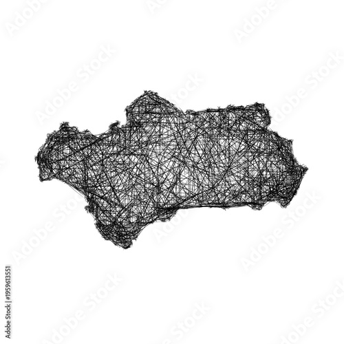 Sketch Andalusia outline map design