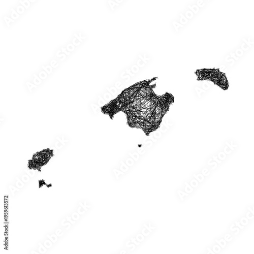 Sketch Balearic Islands outline map design