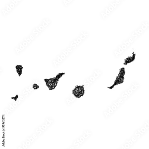 Sketch Canary Islands outline map design