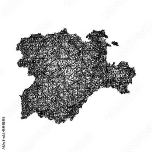 Sketch Castile and Leon outline map design