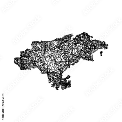 Sketch Cantabria outline map design