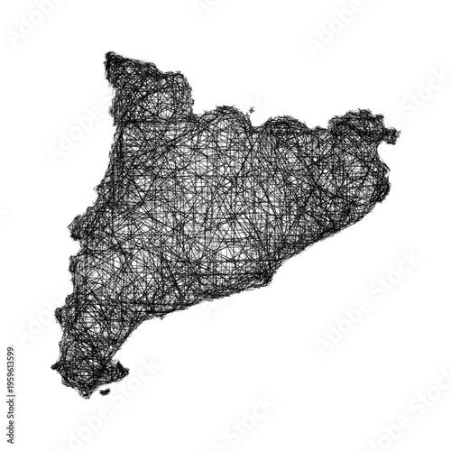 Sketch Catalonia outline map design